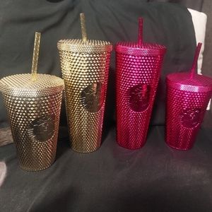 NWT Starbucks holiday tumblers. Gold and red sangria. Both venti and grande size